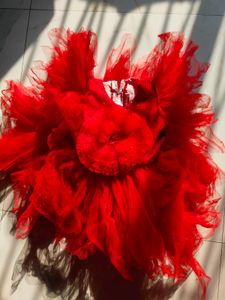 Cherry Red 🍒 ♥️ Frock For Girl