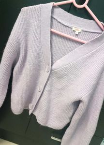 Lavender Crop Cardigan