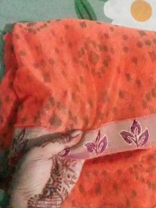 Orange Printed Saree