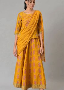 Elegant Mustard Ethnic Gown