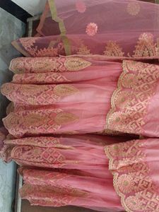 Embroidered Flared Frock With Garara And Dupatta