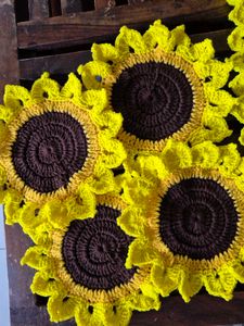 Sunflower Crochet Table Set