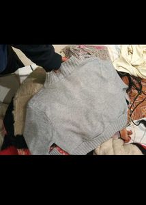 Cropped Cable Knit Sweater