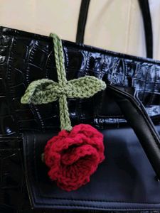 Crochet Rose Bag Charm