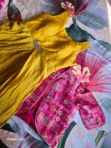 Silk Anarkali Suit With Banarasi Jacket