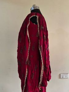 Maroon Draped Dress