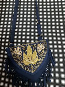 Embroidered Fringe Crossbody Bag