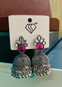 Purple Jhumka Earrings