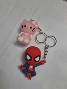 Spiderman &amp; Hello Kitty Keychains [ High quality ]