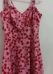 Pink Heart Print Dress