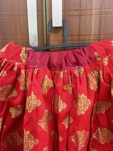 Red &amp; Gold Ethnic Skirt