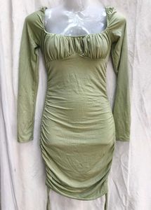 352711. Sage Green Bodycon Mini Dress