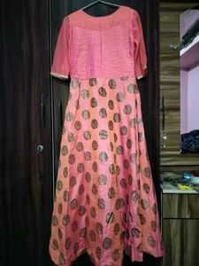 Coral ethnic gown