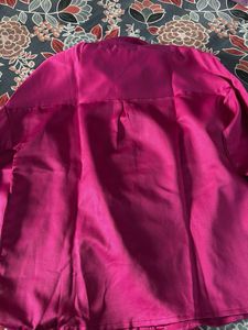 Hot Pink Satin Shiny Shirt