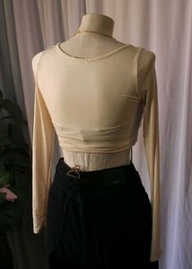 Trendy Beige Crop Top