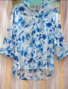 Floral Print Sheer Blouse