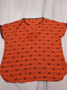 Patterned Orange Top