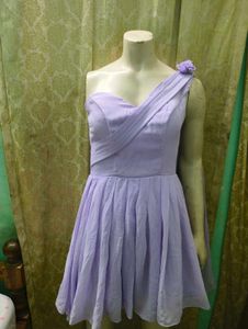 Lavender One-Shoulder Mini Dress
