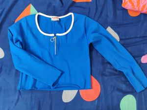 Blue Long Sleeve Top