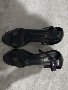 Black Ankle Strap Heels - Size 38