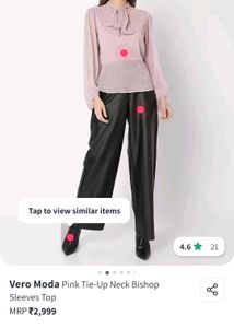 Pink Tie-Neck Blouse- 🎇 🪔 Diwali Sale