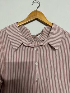 Striped Ruffle Sleeve Shirt 👔