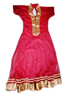 Elegant Red &amp; Golden Anarkali Dress – Like New♥️