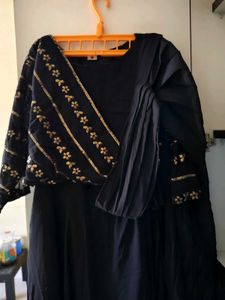 Elegant Black Anarkali Gown Suit