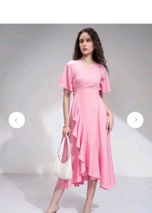 Pink Ruffle Wrap Dress