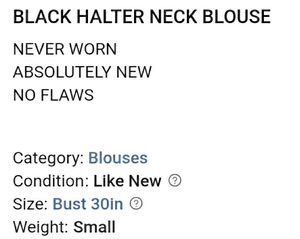 BLACK HALTER NECK BLOUSE
