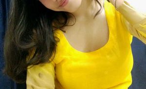 Yellow Kurti with Leaf + Polka Dots Design