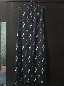 Sleeveless Black Printed Kurti