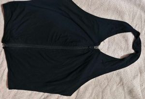 Black Sleeveless halter neck Top