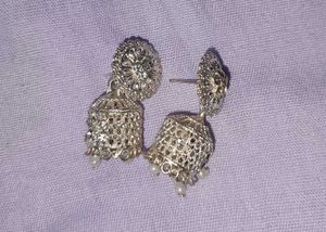 Silver Jhumka Earrings