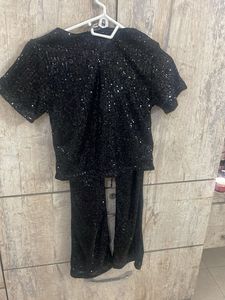 Sparkling Black Sequin Two-Piece Set