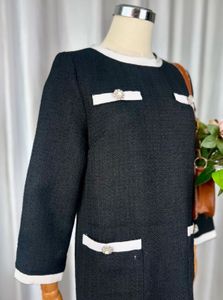 Chic Black &amp; White Tweed Dress