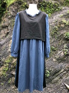 Blue & Black Color Block Dress
