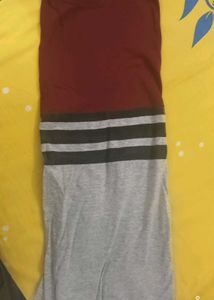 Burgundy Colorblock Tee Full Sleeve