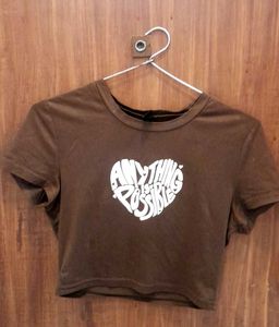 Shein Coffee Brown Crop Top