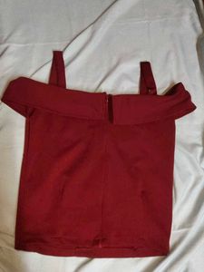 Maroon Off Shoulder Co Od Set