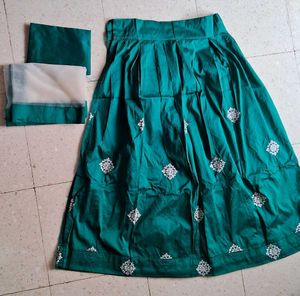 Green Embroidered Lehenga Choli