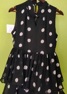 Polka Dots Flared Dress New With Tags
