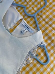 White Lace Trim Romper Bust 32 Waist 28