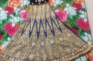 Elegant Blue & Gold Lehenga