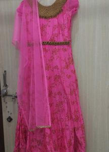 Pink Anarkali Suit with Dupatta