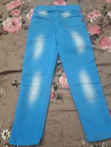 Blue Jeans with Striped Detail