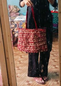 Red Hand Purse Bag