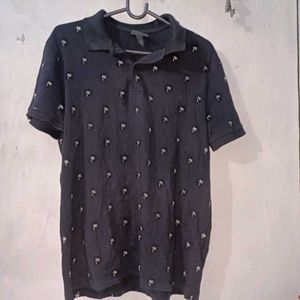 Palm Tree Print Polo Shirt
