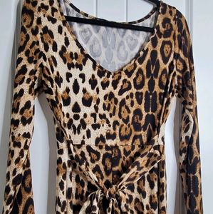 Shein Leopard Print Jumpsuit Dress