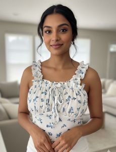 Floral Ruffle Crop Top